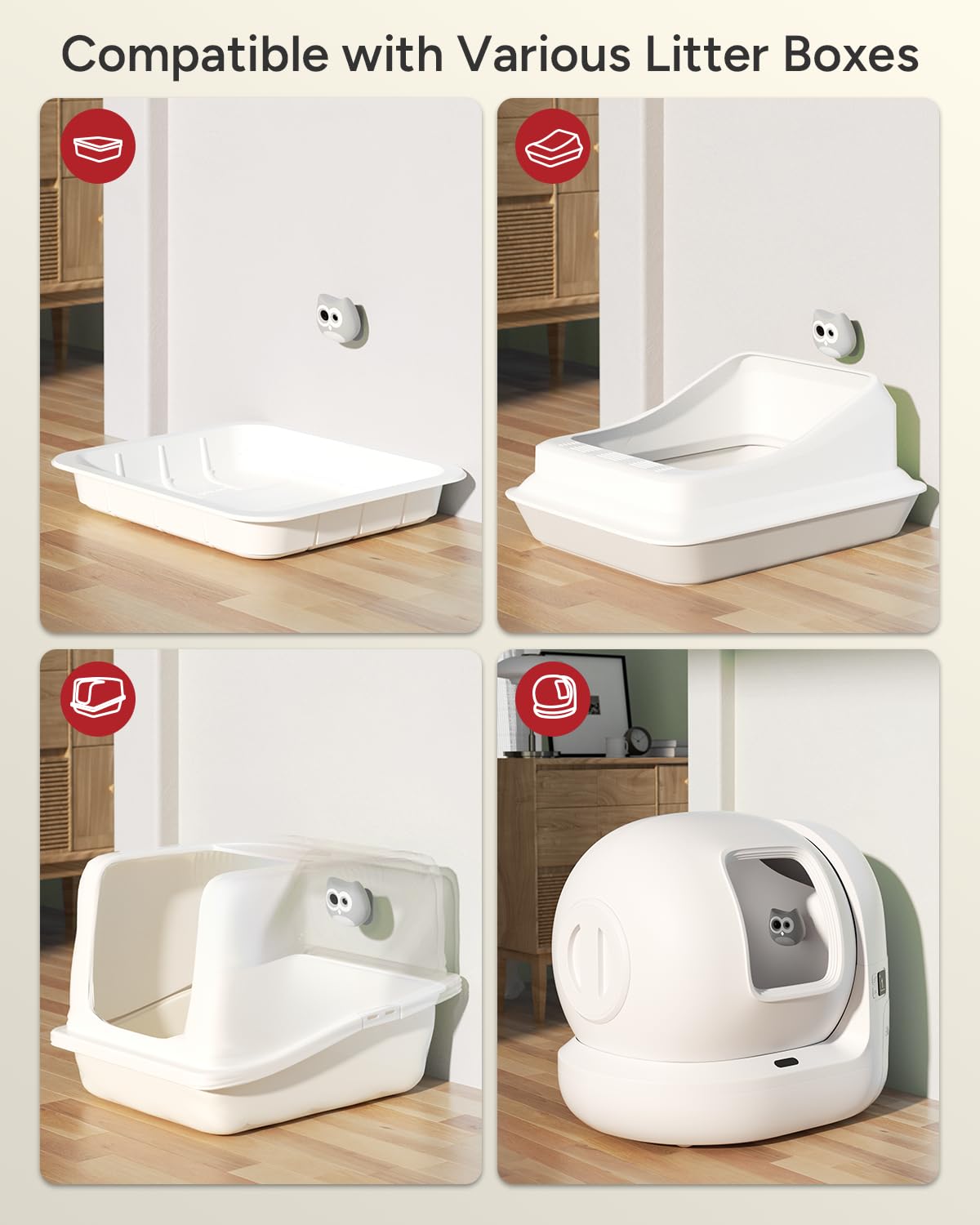 SiiPet LitterBox Camera compatibility with standard and automatic litter boxes ensures easy upgrades