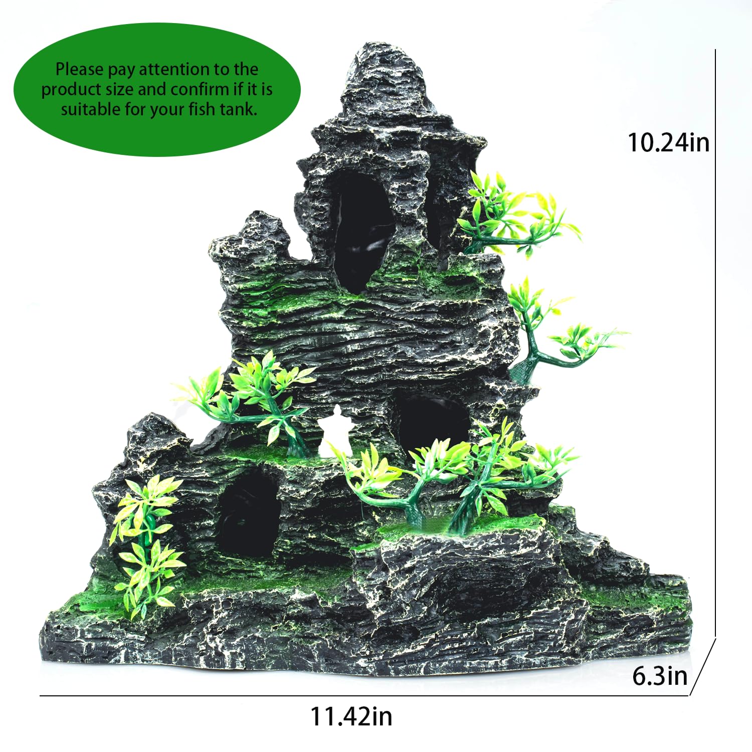 SiissaPeksid aquarium rock moss detail enhances natural-looking scenery and enrichment.