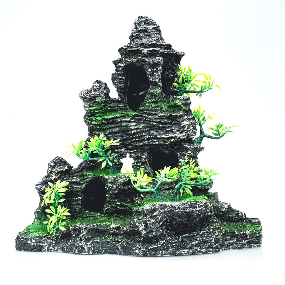 SiissaPeksid mountain-view stone ornament offers a safe hiding spot for small fish.