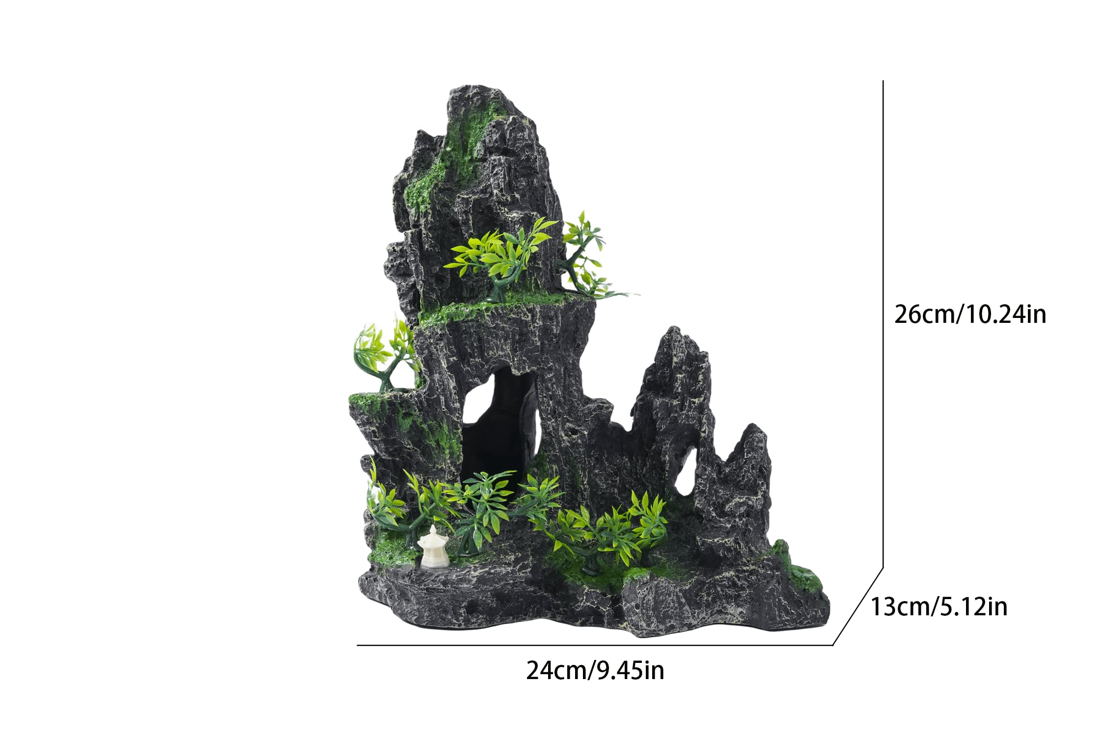 SiissaPeksid tree house cave ornament provides a safe retreat for curious fish.