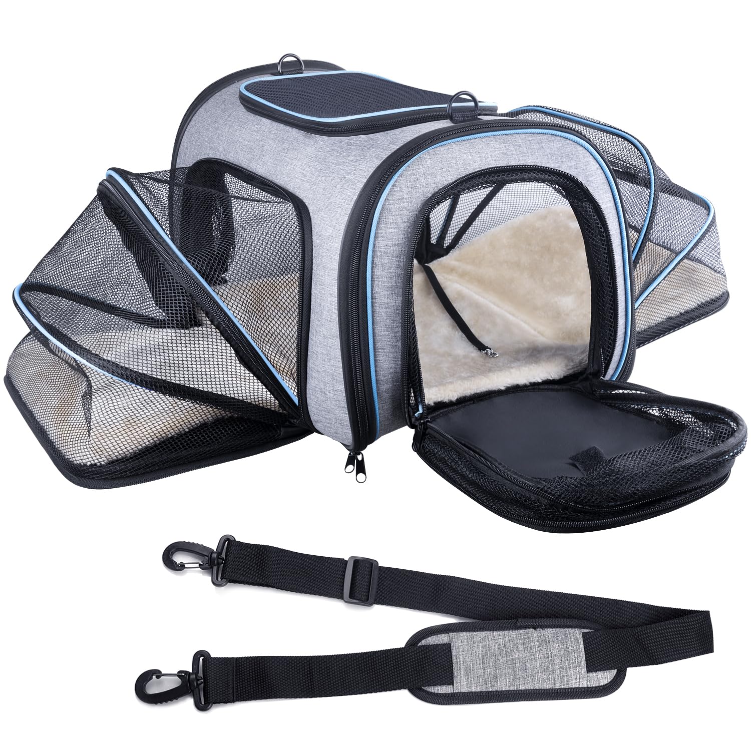 Siivton airline-approved pet carrier top entry enables easy loading
