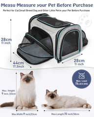 Siivton cat carrier-4-sided expansion provides extra space during trips.