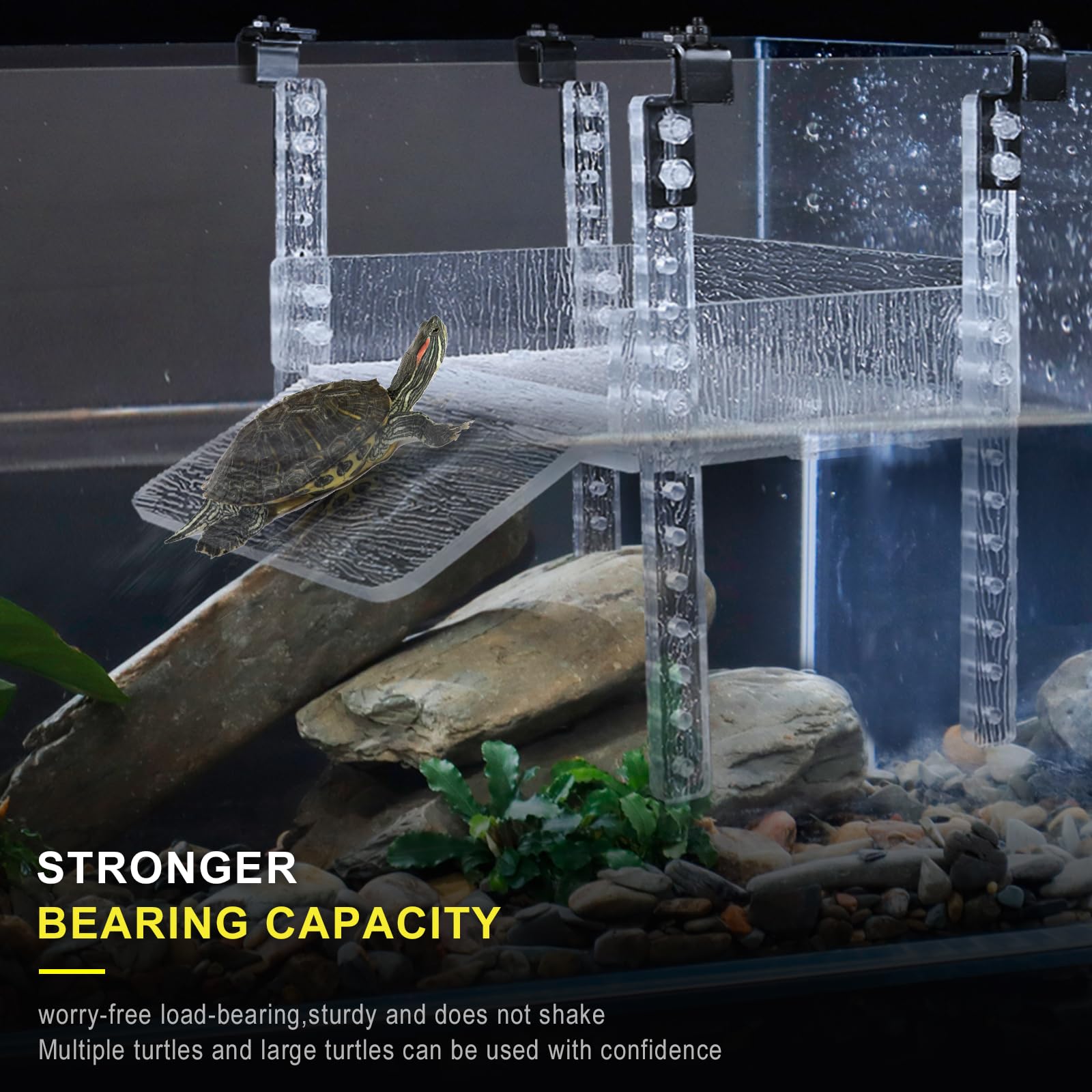 SIKGFPN adjustable turtle basking platform assembly shows quick setup