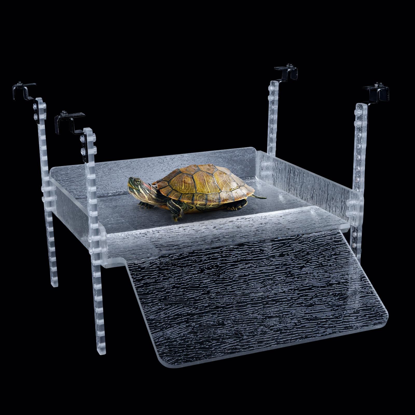 SIKGFPN adjustable turtle basking platform side view shows a stable basking space for sunning