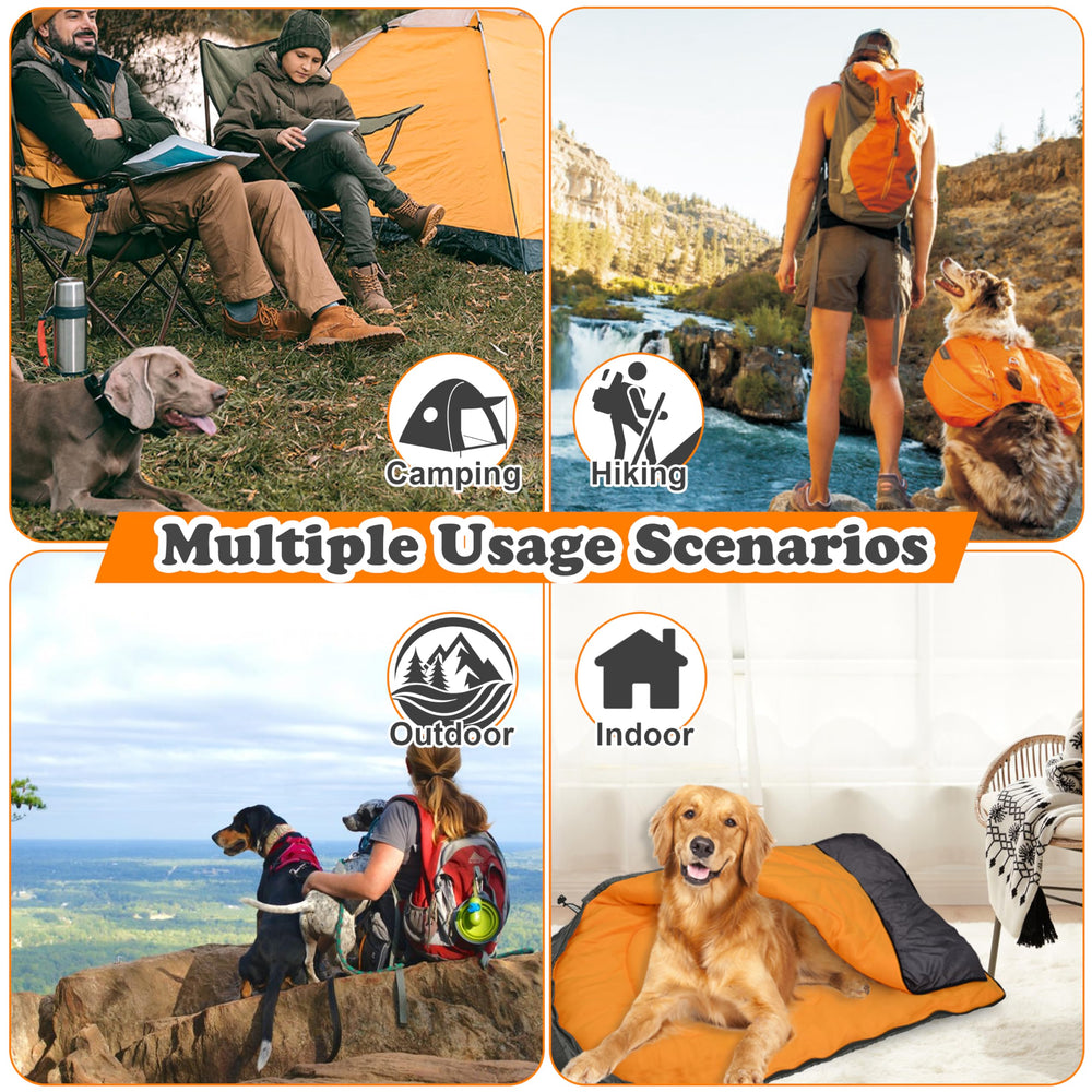 SILANON dog sleeping bag separable upper part becomes portable bed pad