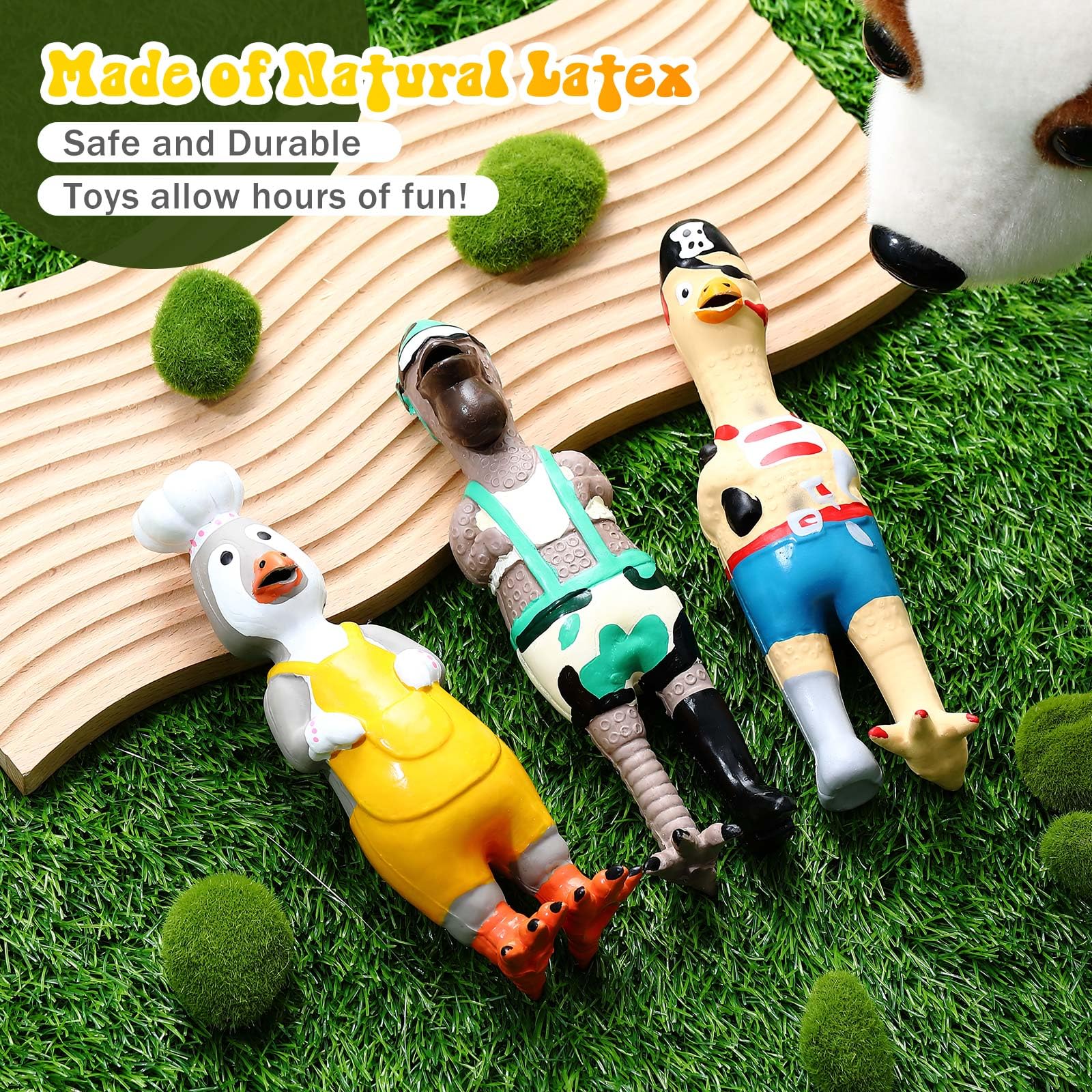 Silipull bright color chicken toy aids quick visibility during outdoor play