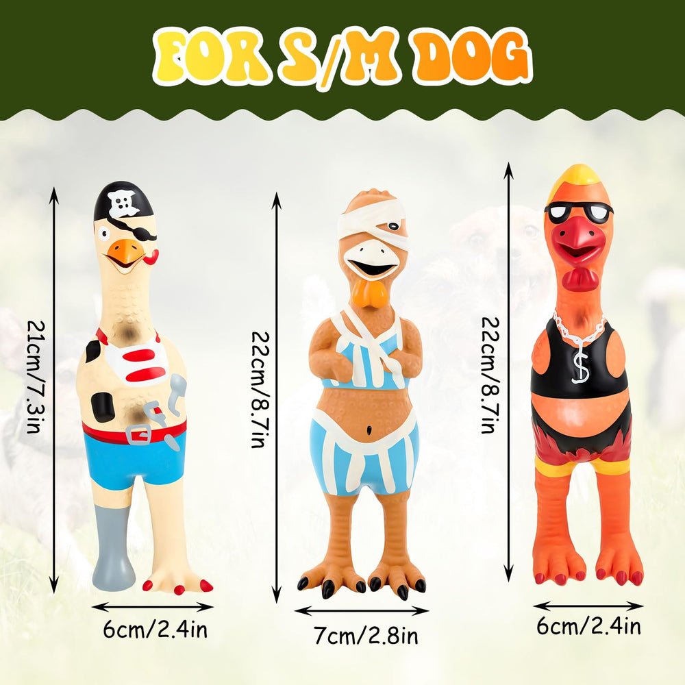Silipull rubber chicken squeaky toy close-up latex material for durable chews.