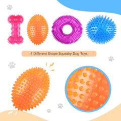 Silipull orange spiky squeaker football toy helps keep dogs active during fetch and chew sessions.