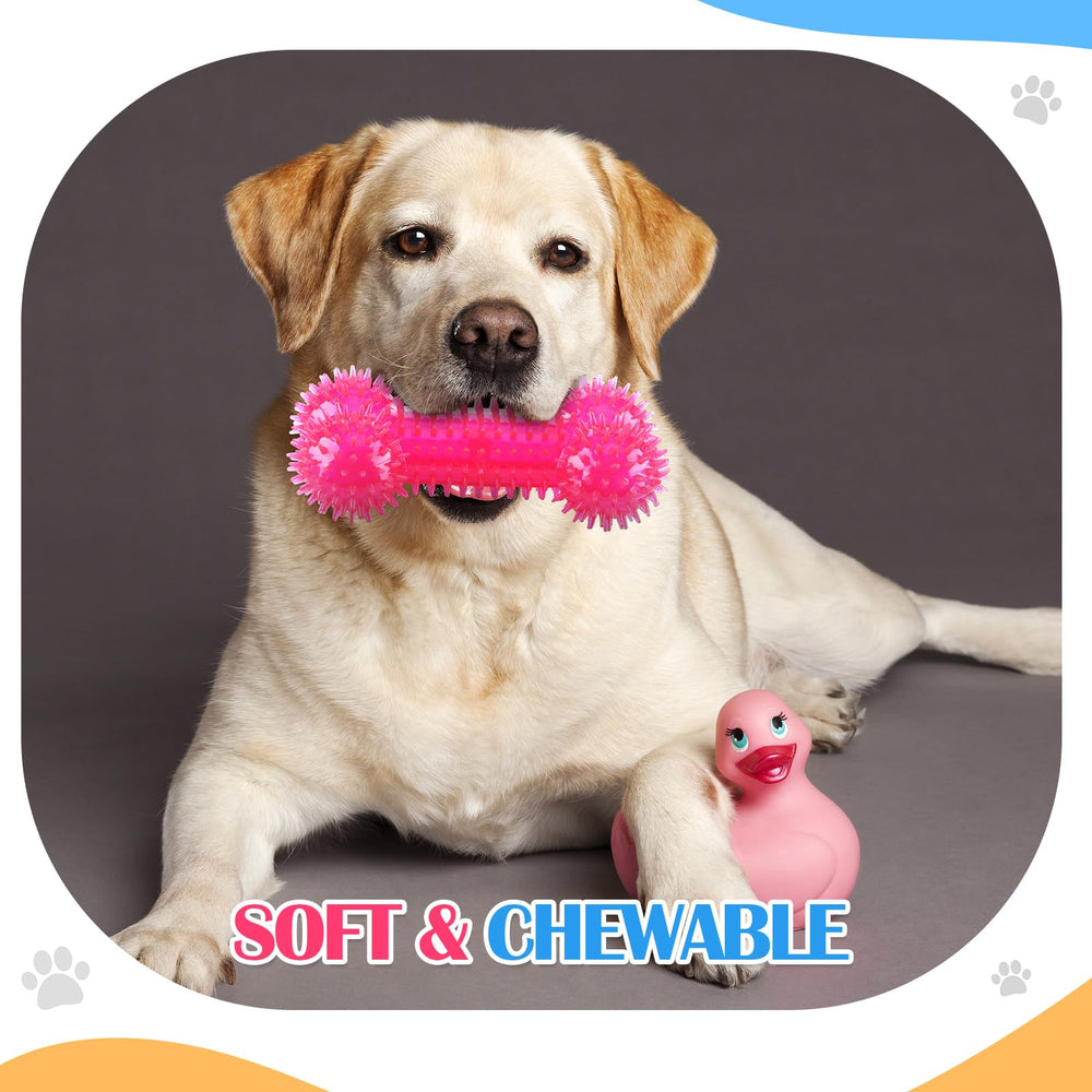 Silipull pink spiky squeaker football toy stimulates curiosity and interactive play for energetic pets.