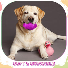Silipull spiky squeaker football pink supports engage-and-train routines during fun