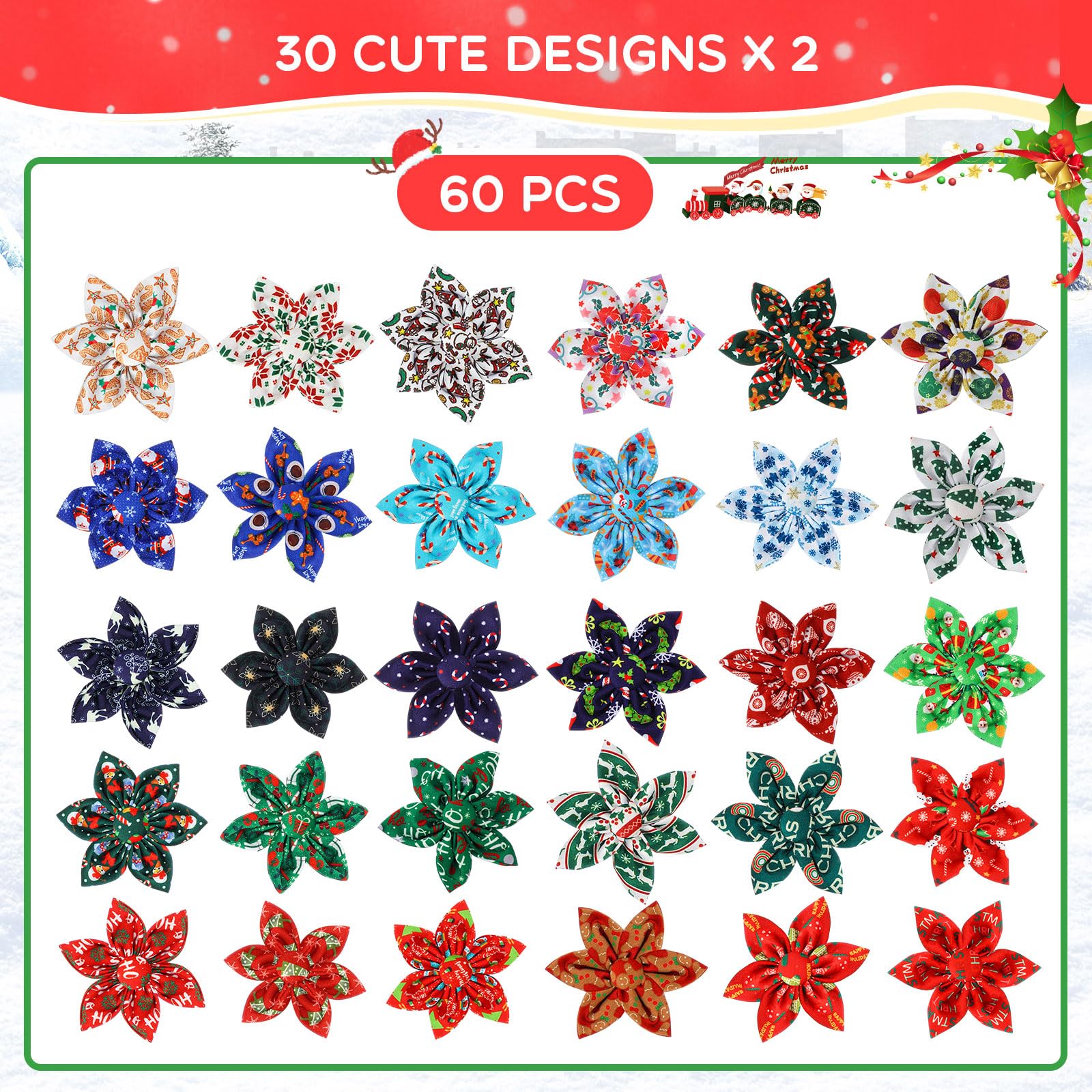 Silkfly 8 cm diameter dog flower bows rest comfortably on pets.