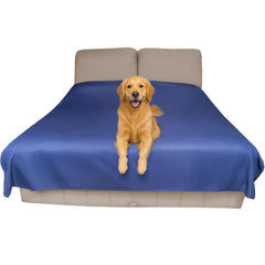 SILLY LEGACY bed cover on a king bed shows two-tone reversible design for versatile protection.