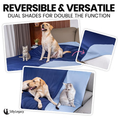 SILLY LEGACY bed cover easily wipes clean after quick spill cleanup.