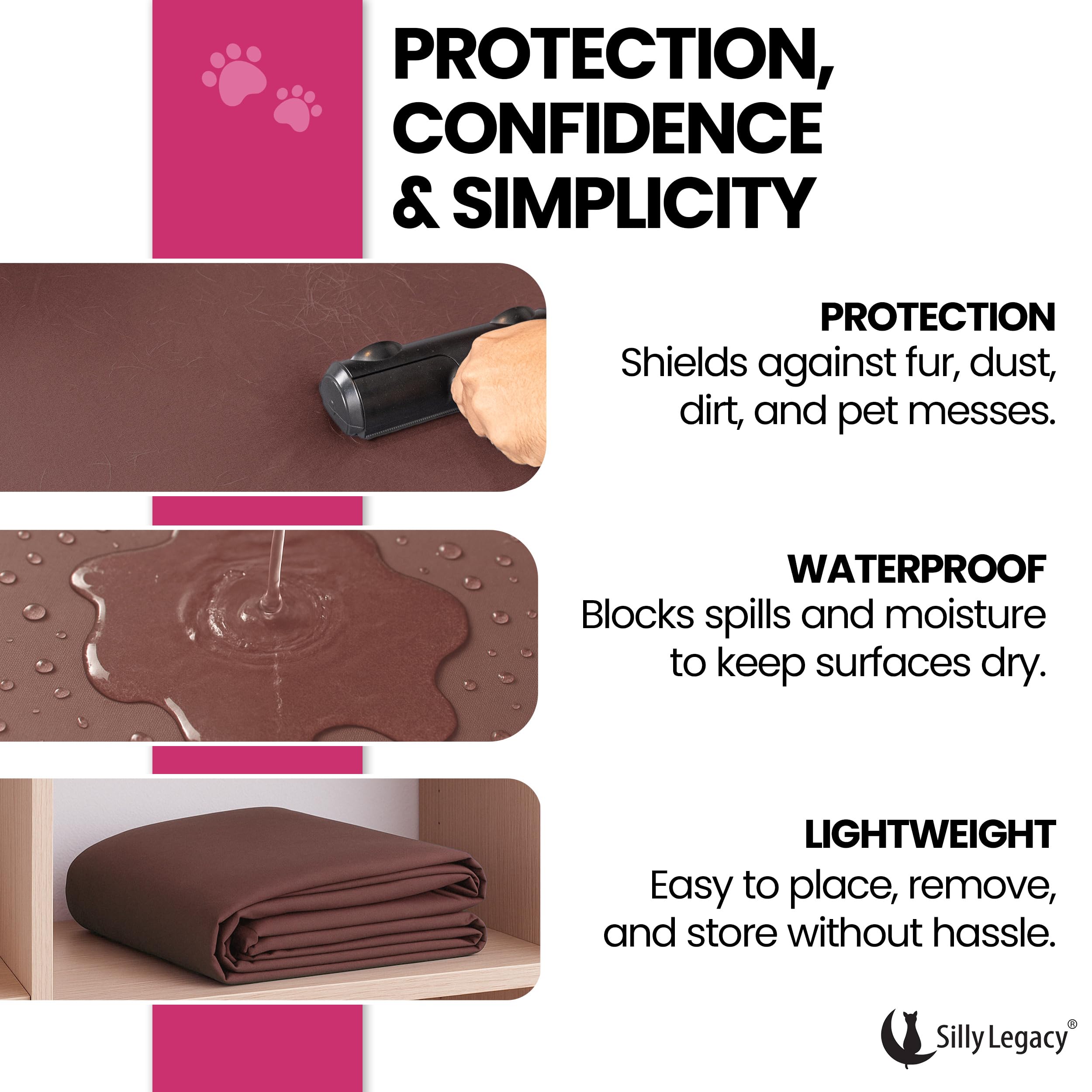 SILLY LEGACY waterproof blanket protector with breathable fabric blocks moisture.