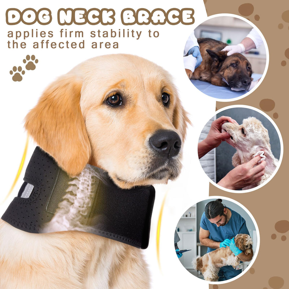 SilTriangle dog neck brace front view with reflective safety strip for night outings