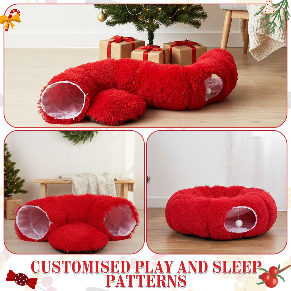 SilTriangle cat tunnel multifunctional use as toy and nap space.