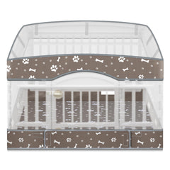 SilTriangle dog playpen cover top ring secures fit and shields from sun.