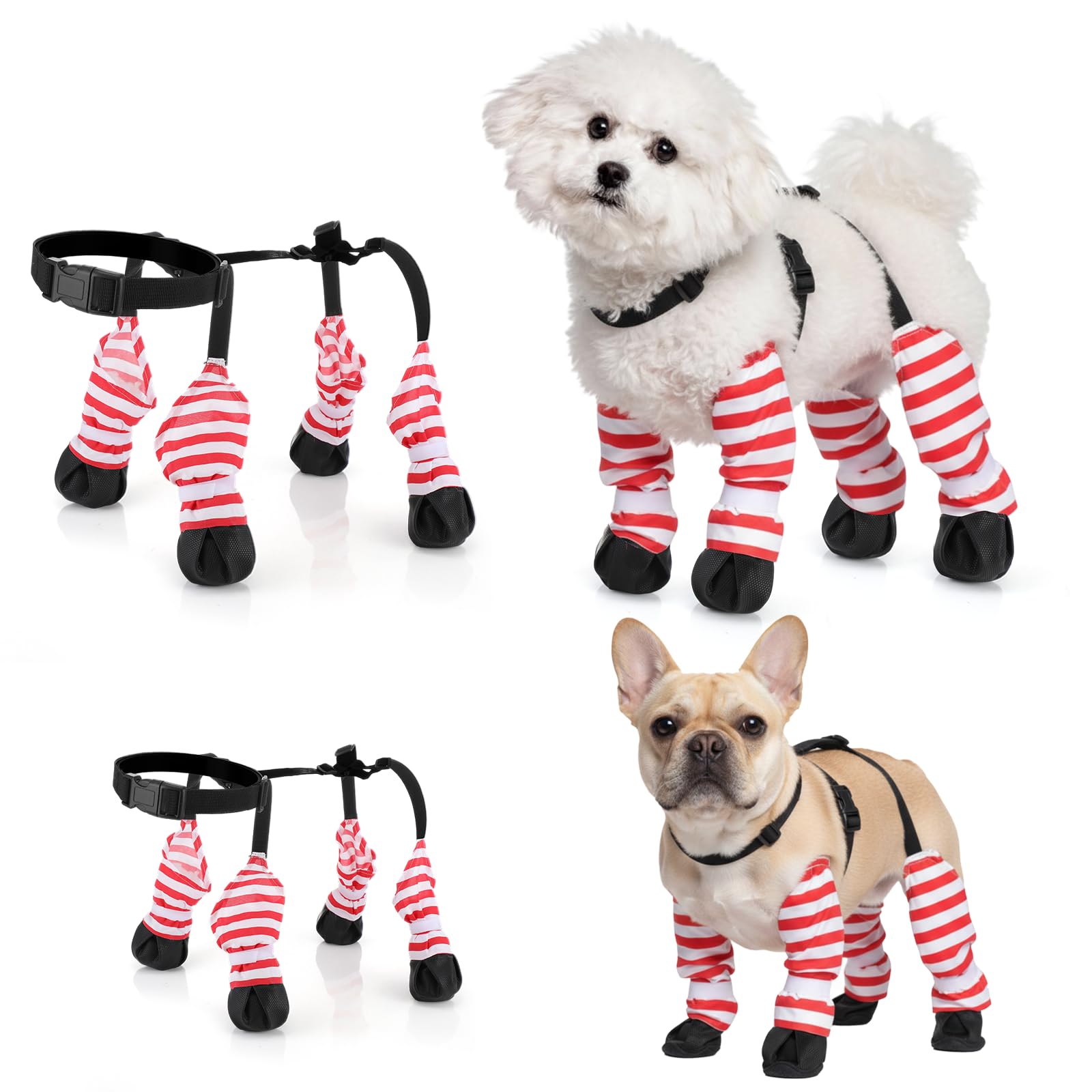SilTriangle Dog Suspender Boots front view with secure adjustable straps for a snug fit