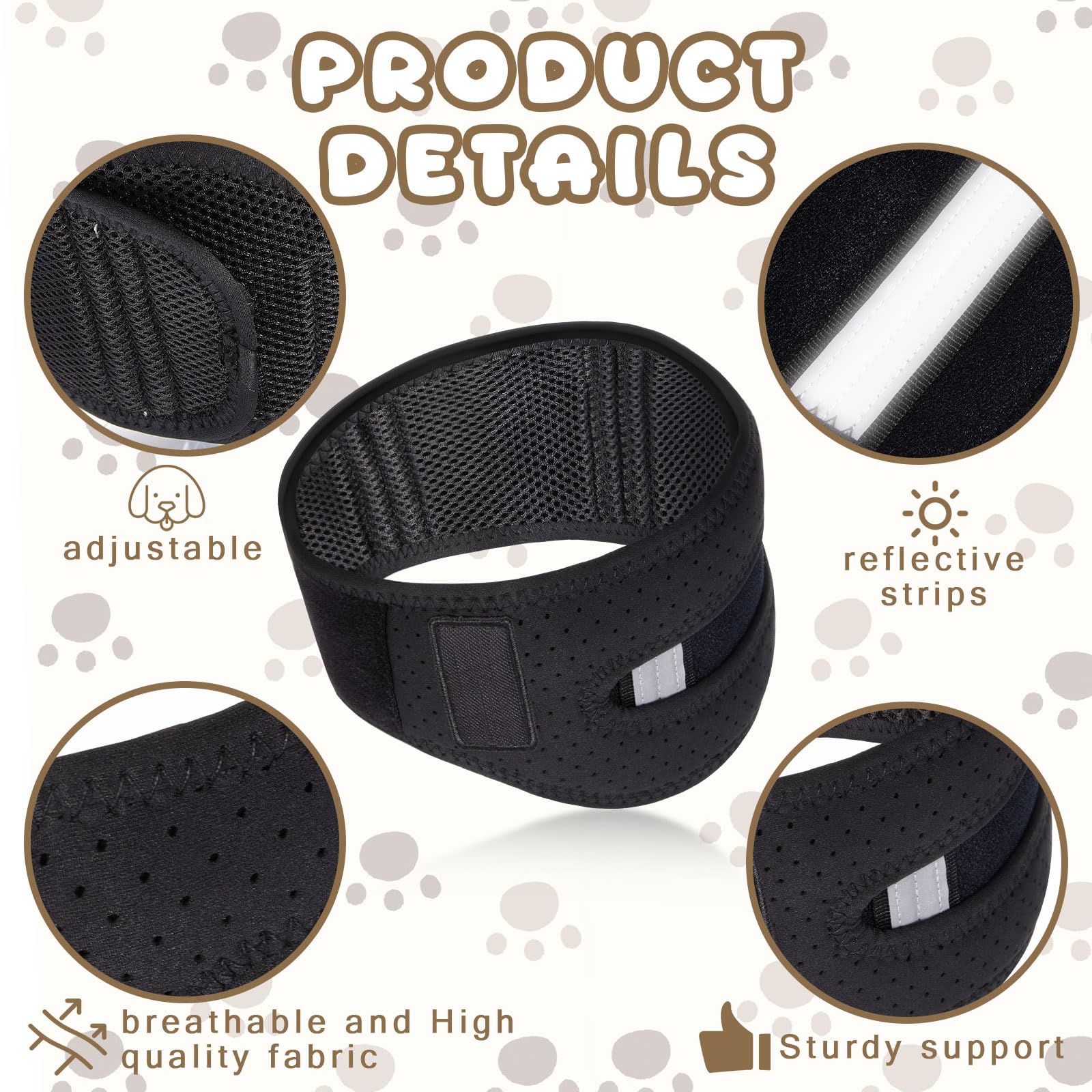 SilTriangle neck brace outer view with reflective strip for safety in low light