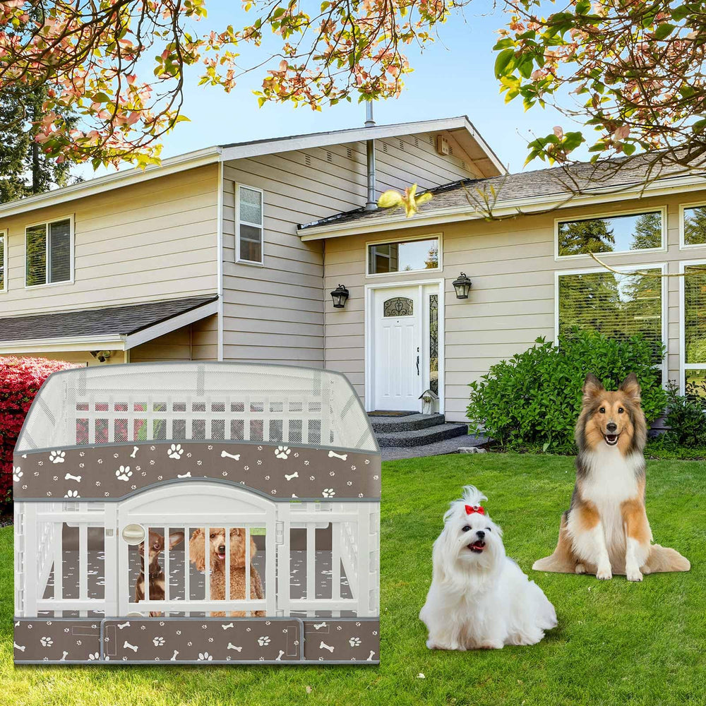SilTriangle portable dog playpen cover set ideal for indoor outdoor use.