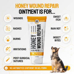 SILVER GRADE colloidal-silver-honey-tube shows antibiotic-free wound care option