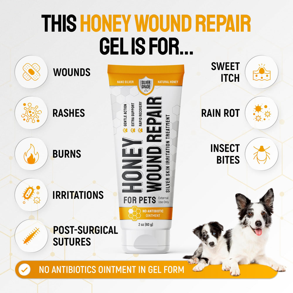 Silver Grade honey and colloidal silver gel swirl highlights soothing application
