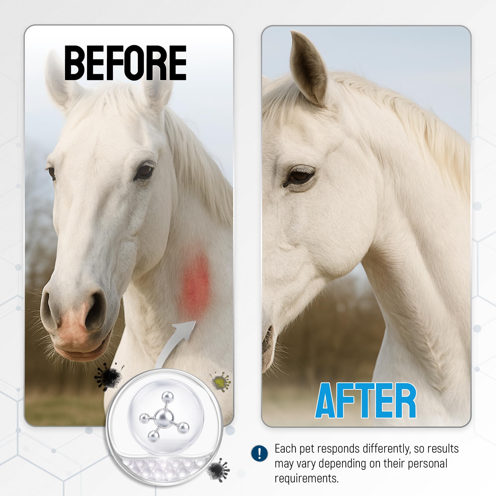 SILVER GRADE stable scene with wound spray in use.