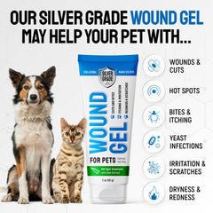 SILVER GRADE Wound Gel for Pets cat hot spot application for soothing wound care