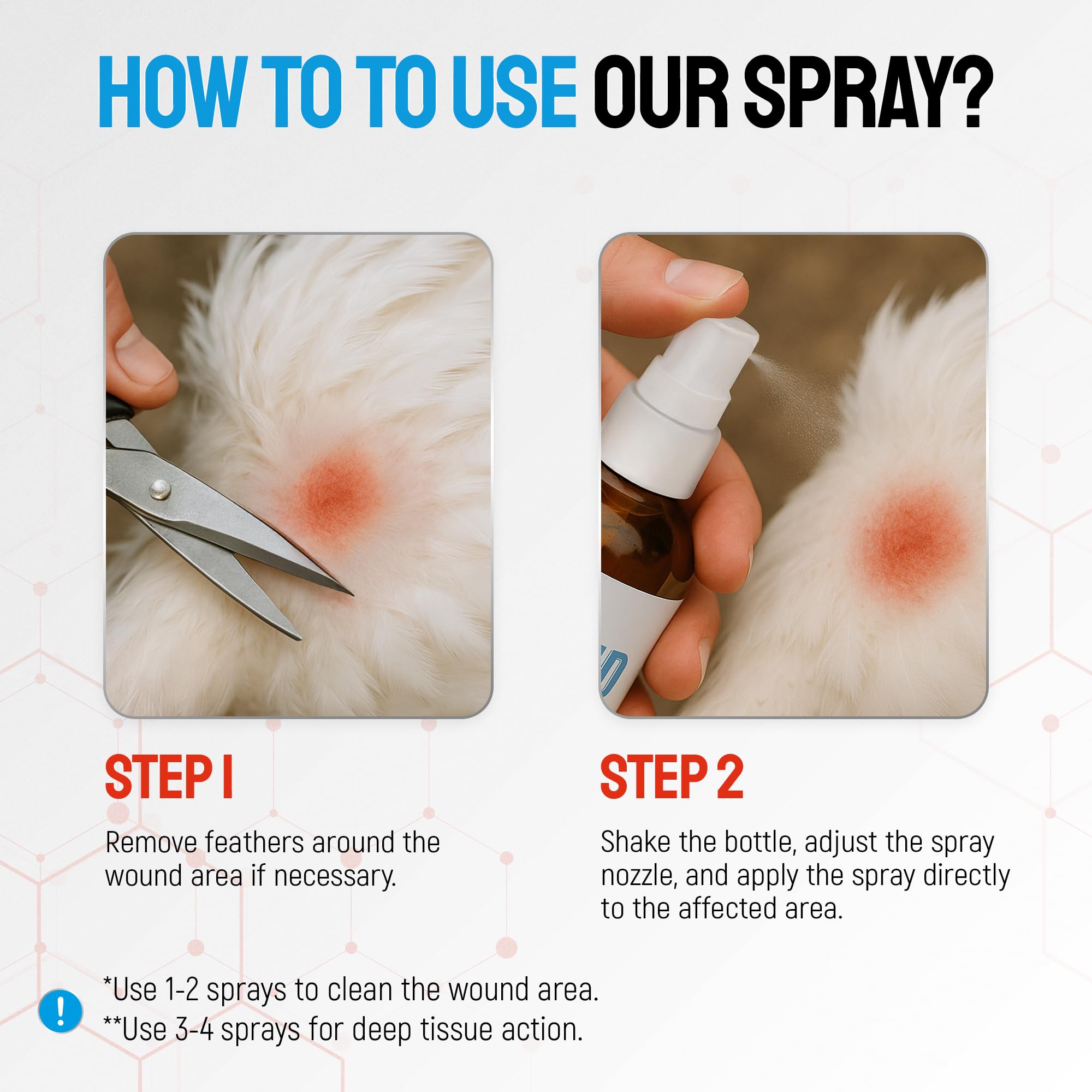 SILVER GRADE Wound Spray 4-oz bottle supports easy on-the-go poultry care.