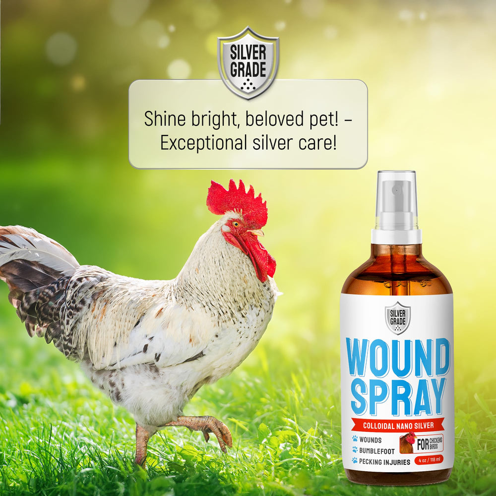 SILVER GRADE Wound Spray ready for farm first-aid kits.