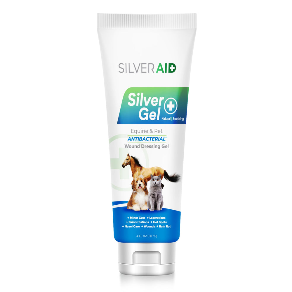 SilverAid hot-spot gel bottle for soothing irritated pet skin.