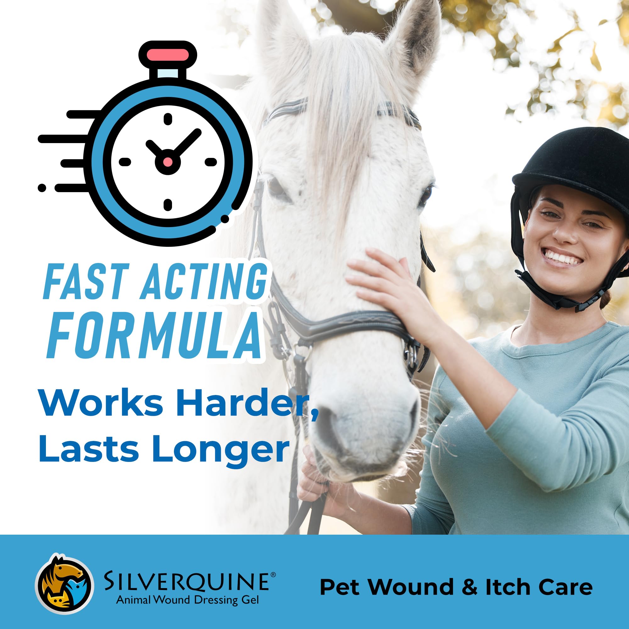 Silverquine safety-lick-friendly formulation shown as a pet-safe care option.