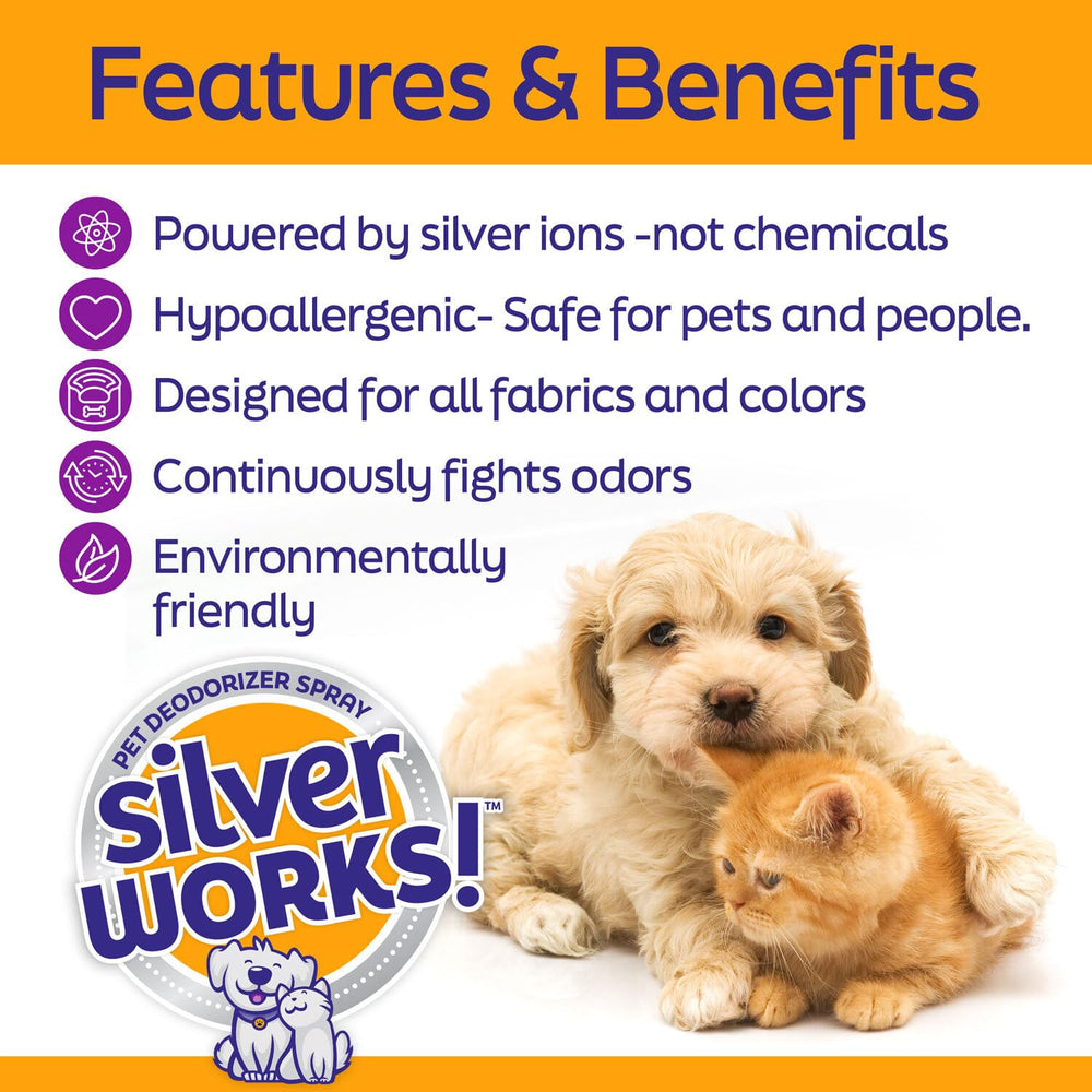 SilverWorks! label close-up shows silver ion technology for odor control