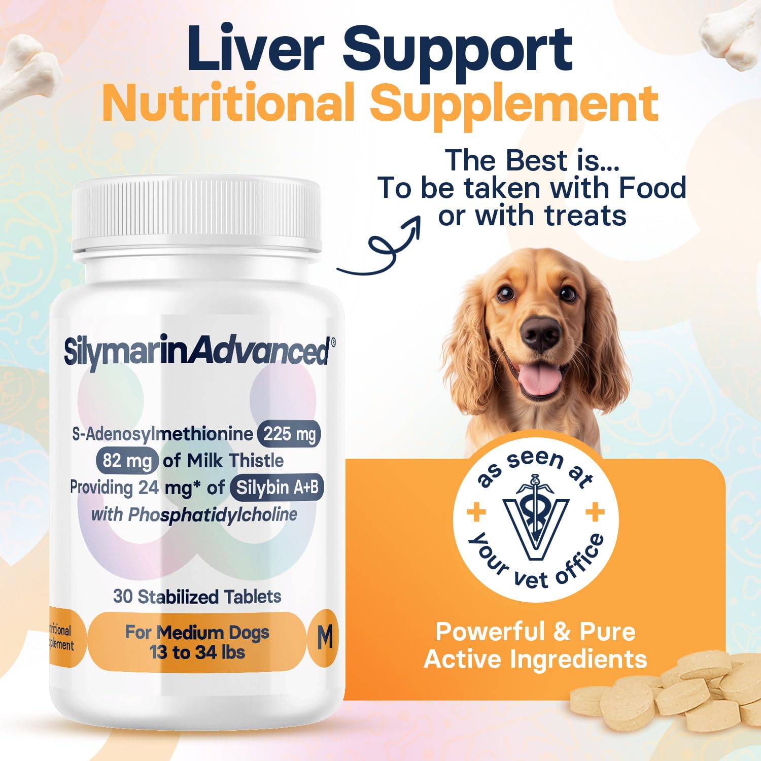 SilymarinAdvanced SAMe and Silybin combo supports canine liver function
