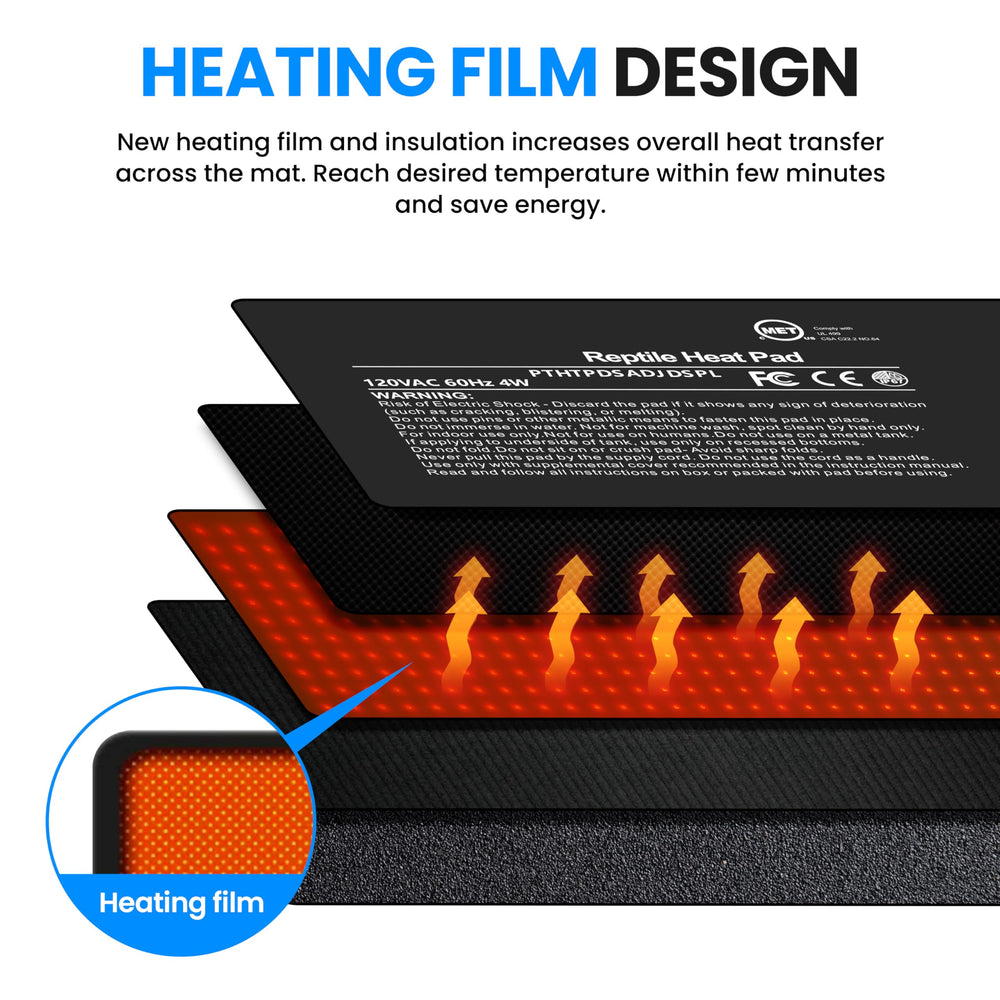 Simple Deluxe temperature range 0-50°C enables flexible warm zones for different reptiles.