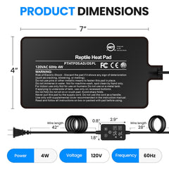 Simple Deluxe thermostat control buttons enable precise temperature adjustments for species-specific needs.