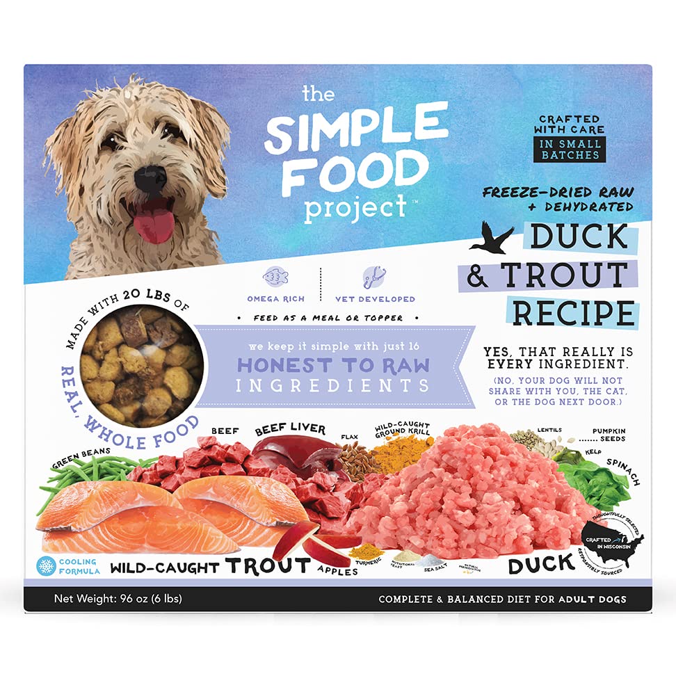 Simple Food Project duck-trout-recipe bag – affordable freeze-dried dog food for daily meals