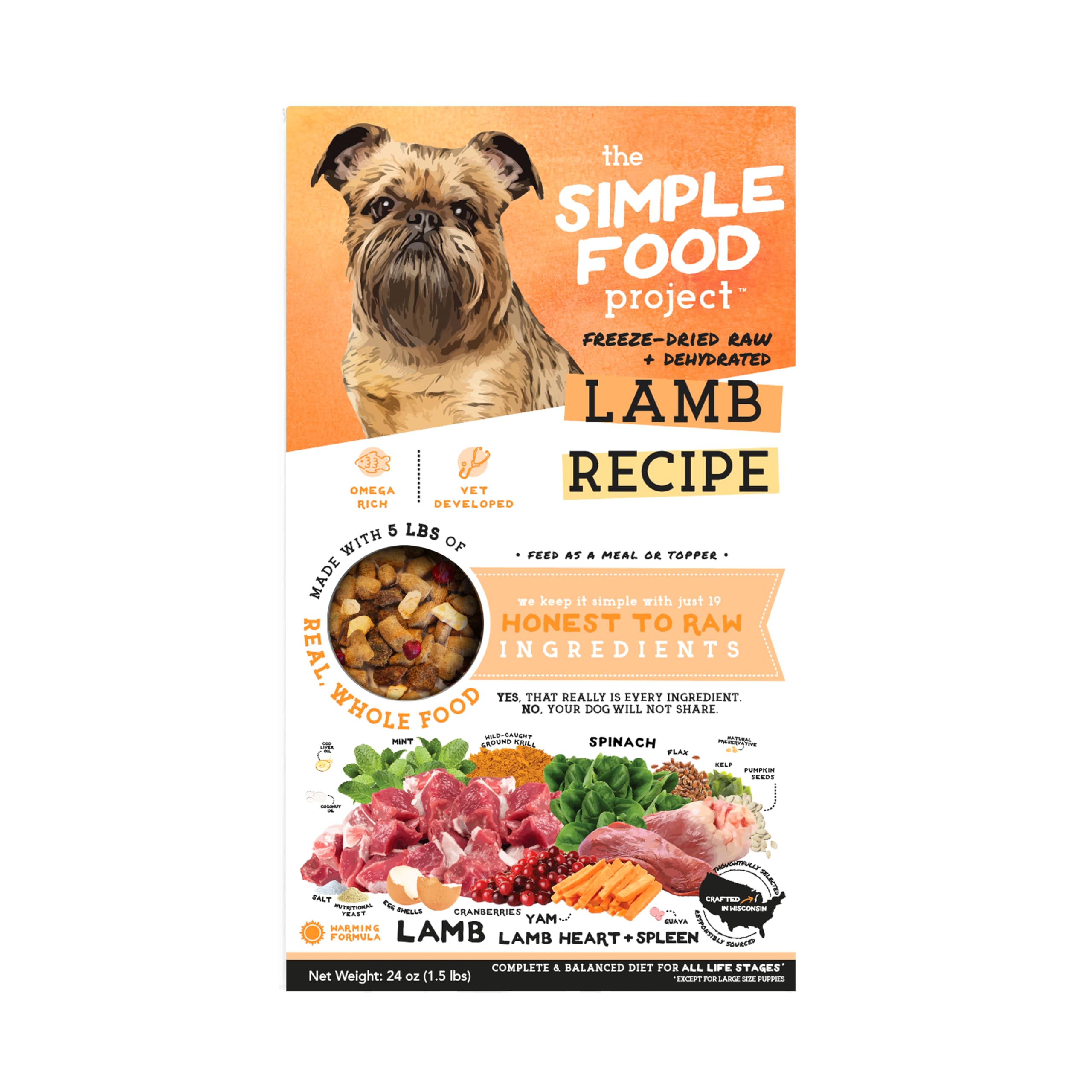 Simple Food Project lamb recipe bag shows premium ingredients for a complete carnivore meal.