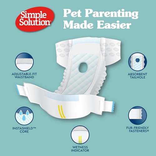 Pañales desechables de Simple Solution para perras en celo con protección eficaz.