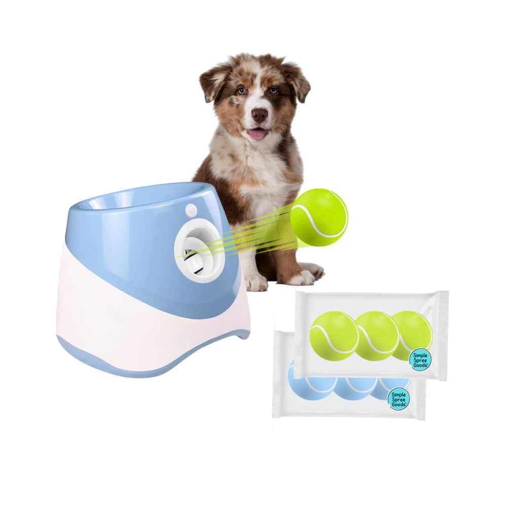 Simple Spree Goods automatic ball launcher side view for small dogs, ideal indoor fetch
