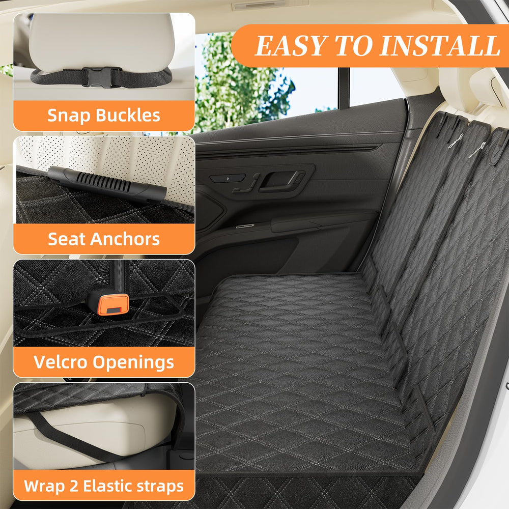 Simple Trending Dog Car Seat Cover headrest straps adjust for secure fit