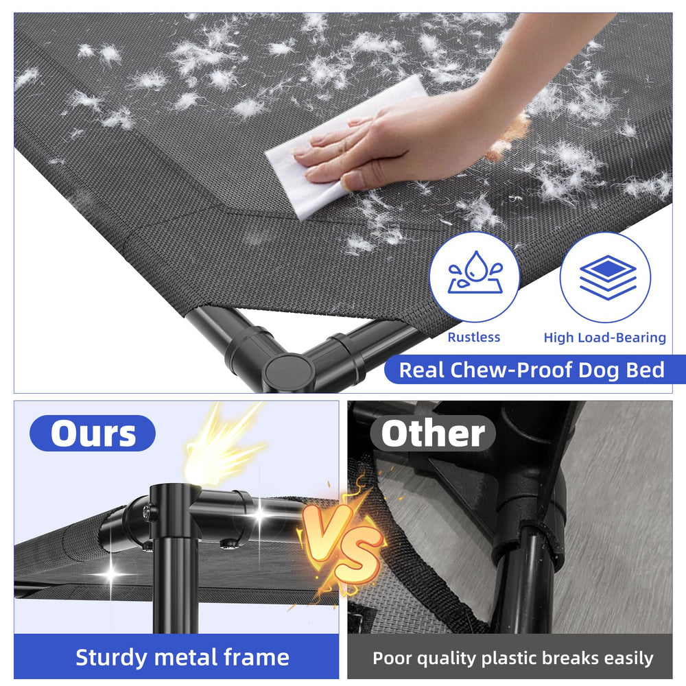 Simple Trending elevated dog bed cooling design offers temp relief during outdoors