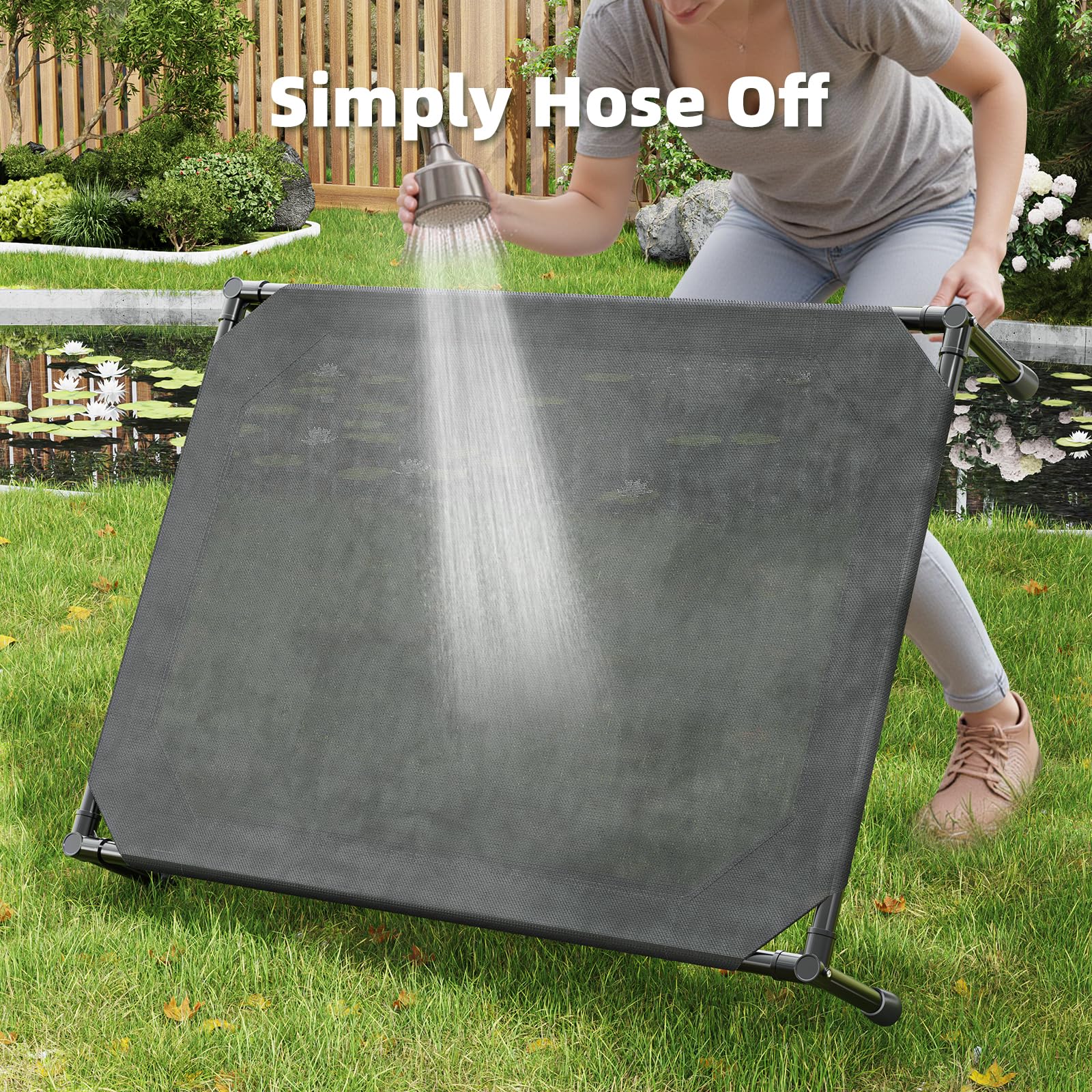 Simple Trending elevated dog bed washable mesh enables fast-clean when muddy paws