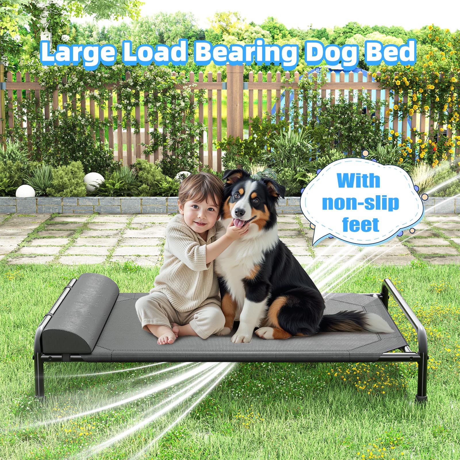 Simple Trending large-dog cot measures 44.5 by 31 inches for roomy comfort.