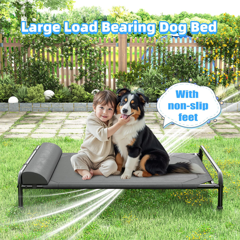 Simple Trending large-dog cot measures 44.5 by 31 inches for roomy comfort.