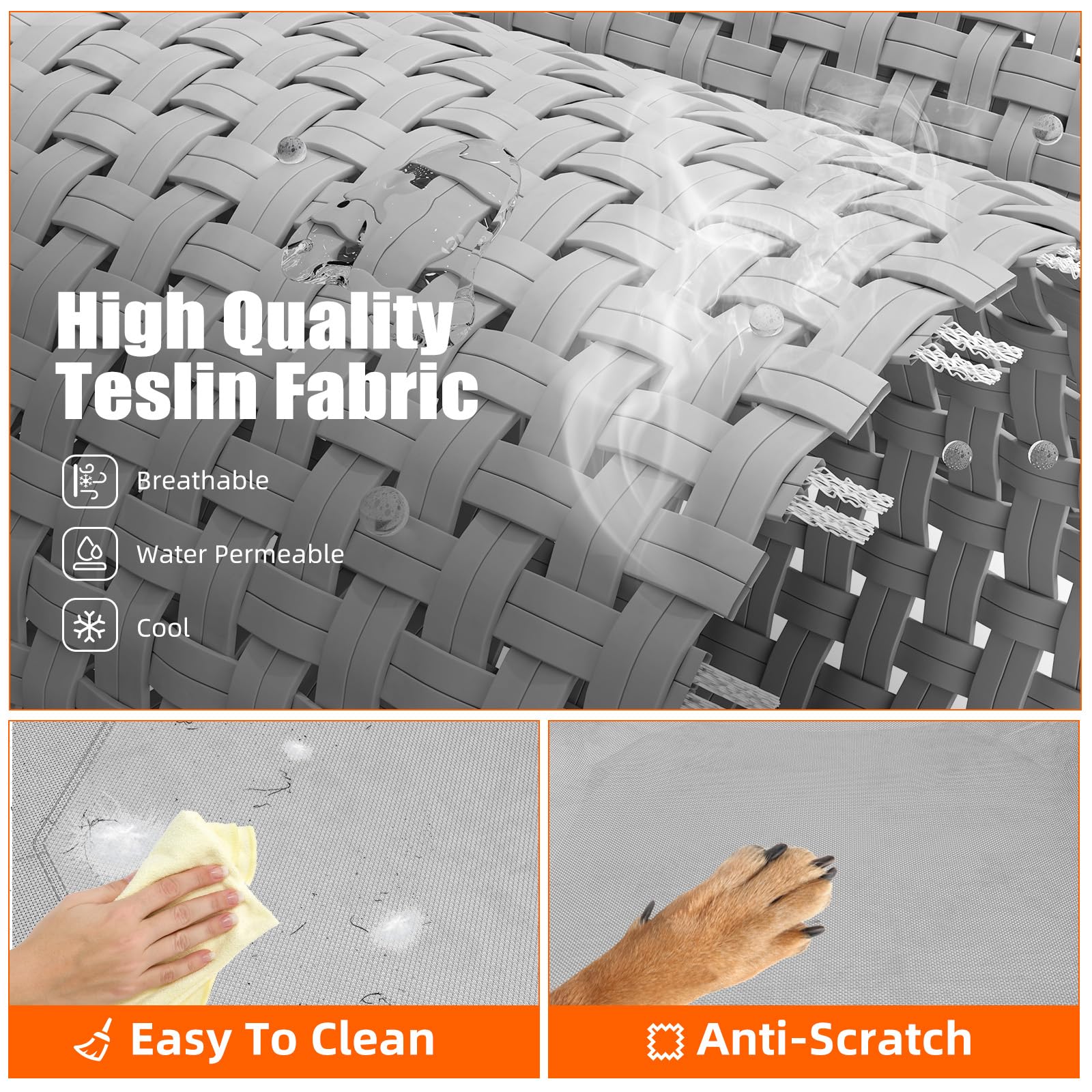 Simple Trending raised dog bed cooling-mesh illustrating airflow for dry comfort.