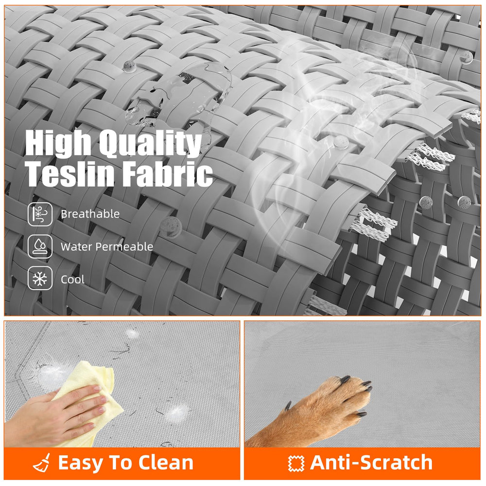 Simple Trending raised dog bed cooling-mesh illustrating airflow for dry comfort.