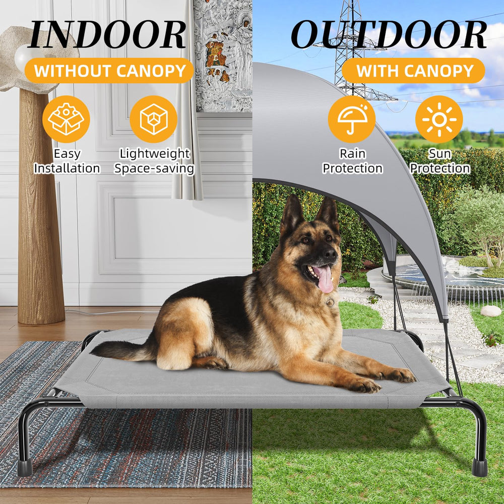 Simple Trending raised dog bed cleans easily with water, towel, or mild soap.