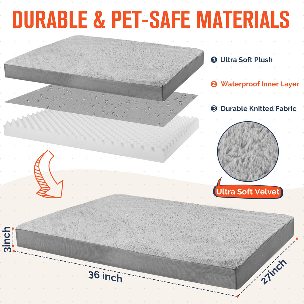 Simple Trending removable cover dog bed gray demonstrates easy cleaning