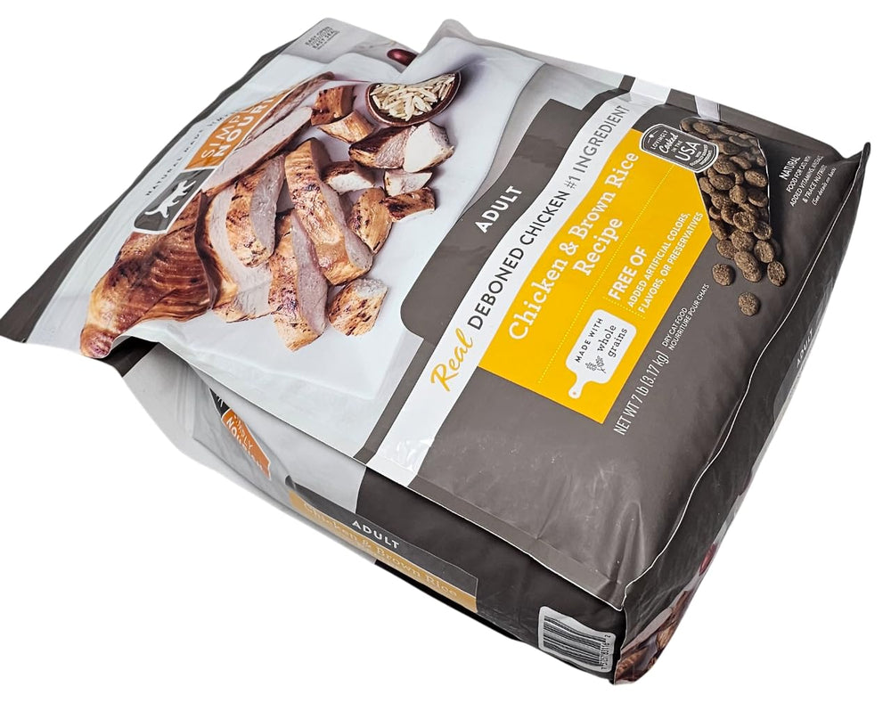 SIMPLY NOURISH resealable 7-pound bag emphasizes convenient storage and freshness.